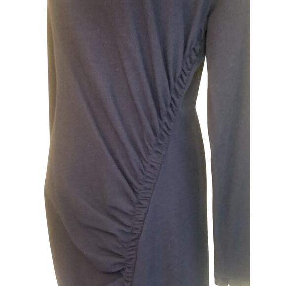 Zara blue stretch wool crepe maxidress, maximalist, modern, sophisticated - Picture 6 of 8